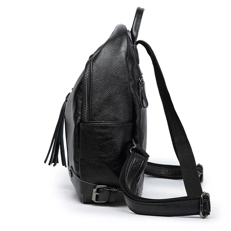 Кисточкой Натуральная кожа Рюкзак Женщины Back Pack корейский стиль Женский двойной