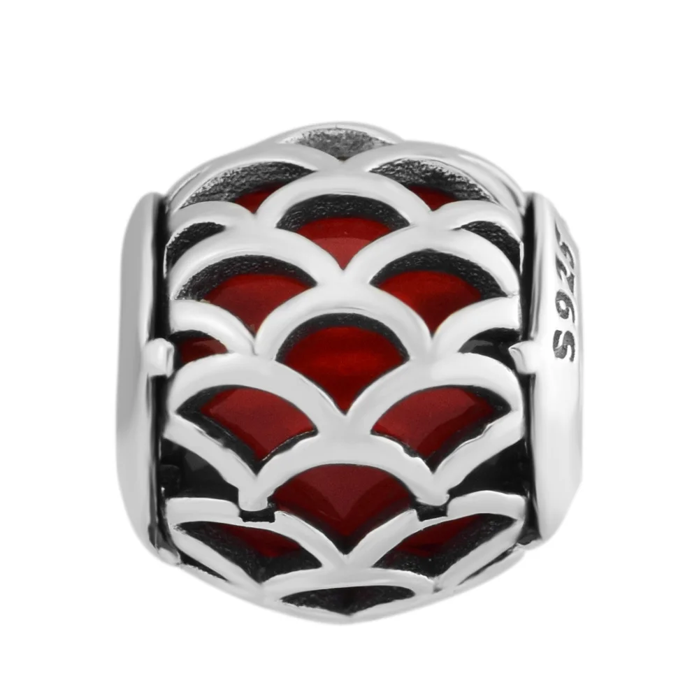Подходит для Pandora Charms Bracelets бусины с красным фианитом 100% Стерлинговое Серебро 925