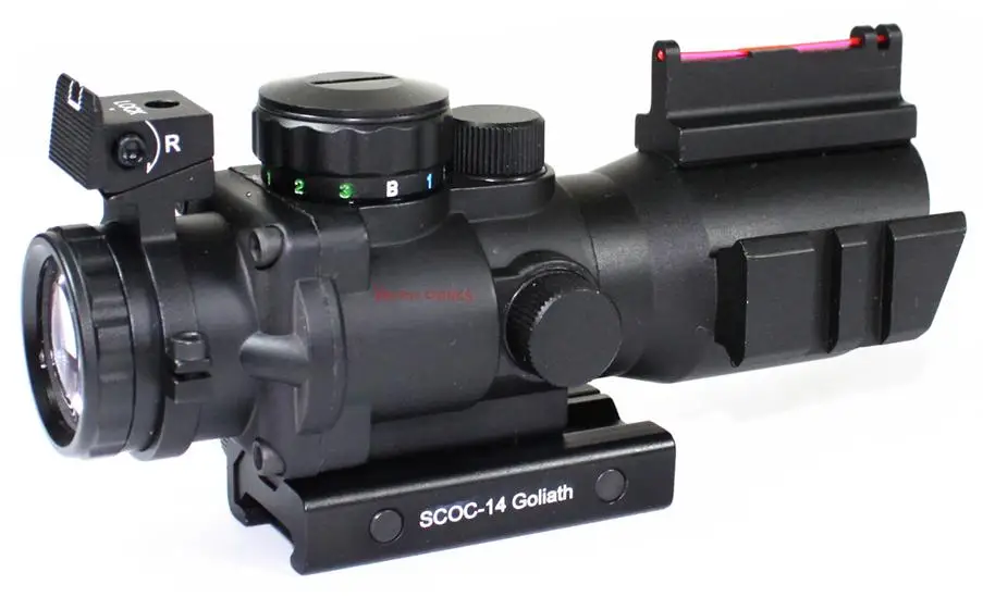 Акция тактическая Оптика 4x32 призмовый прицел волоконная оптика Crosshair .223 4/6