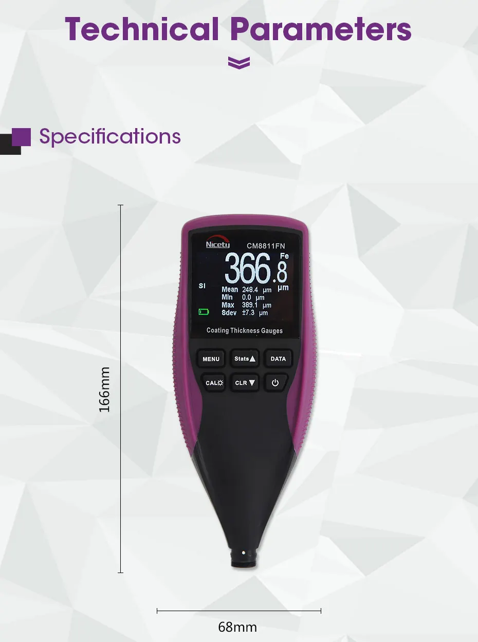 CM-8811FN Elcometer аналогичное покрытие толщиномер краски ing толщина измерения измеритель толщины плёнки краски автомобиля тестер CM8811FN