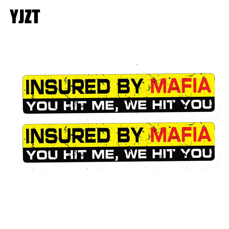 YJZT 2x15 см * 3 Застрахованная мафией YOU HIE ME мы хит вам отражаПредупреждение