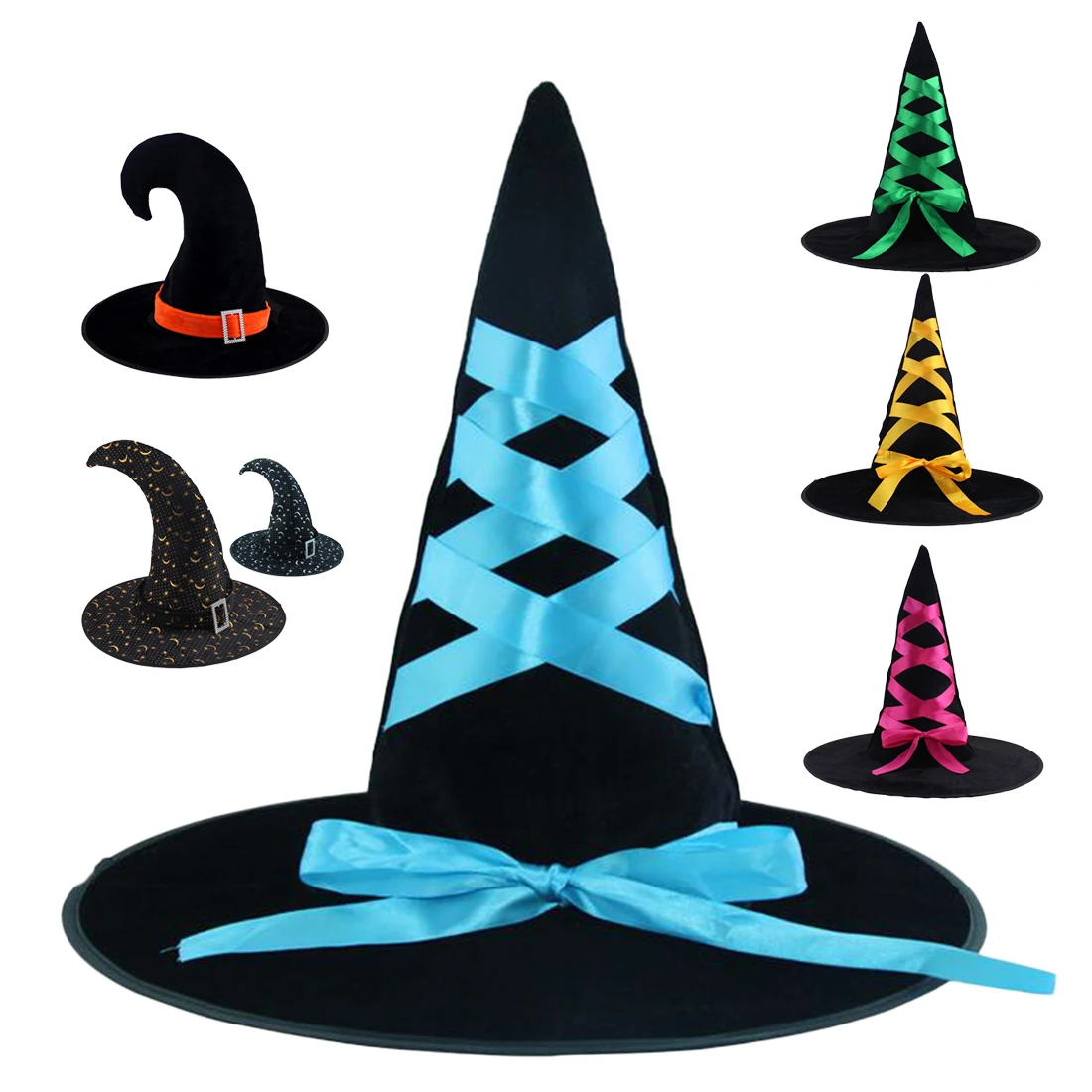 Женский маскарадный костюм ведьмы вечерние шляпки волшебника из ленты
