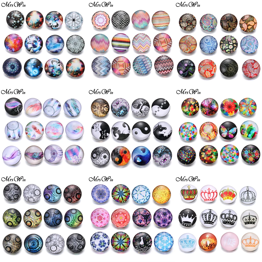 10 шт./лот 2018 Новинка застежки ювелирные изделия Ying Yang Heaven and Earth 18 мм Стеклянная