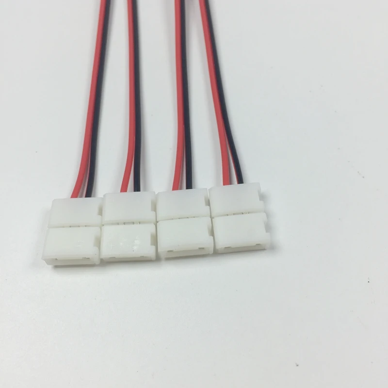 100 шт./лот 8 мм 2 pin светодиодные ленты разъем led удлинитель провода аксессуары с