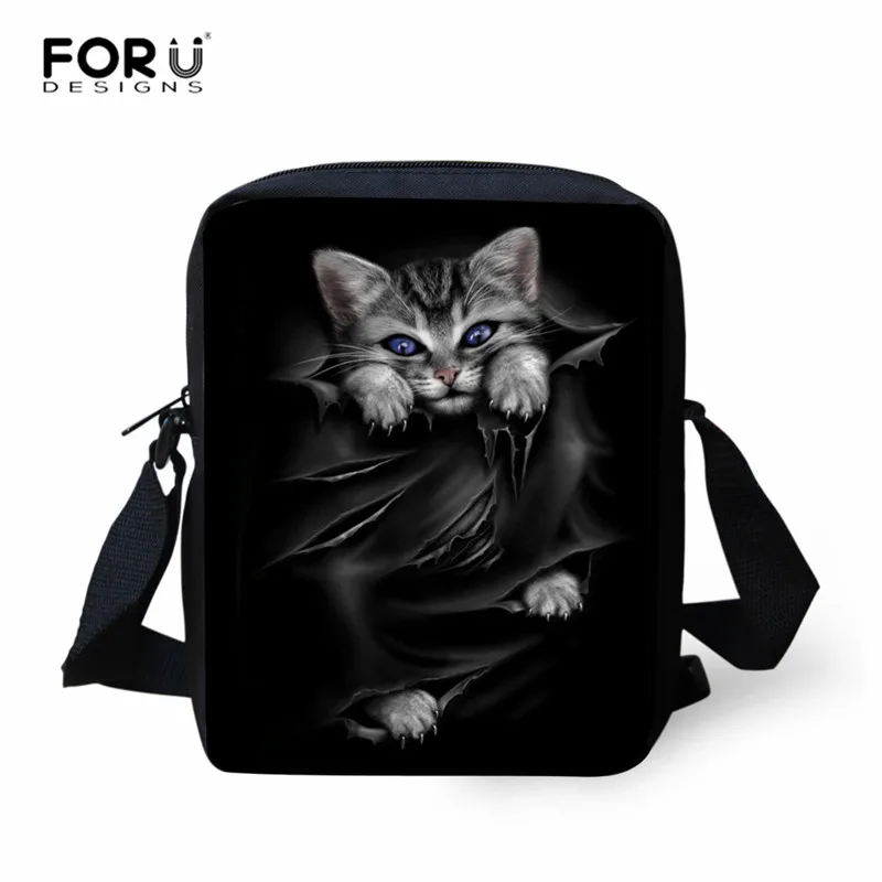 FORUDESIGNS/комплект школьной сумки в готическом стиле с изображением Луны, черного кота, основной школьный рюкзак для детей, 3 шт. рюкзак для девочек-подростков, повседневные сумки для книг, ранец - Цвет: L5068E