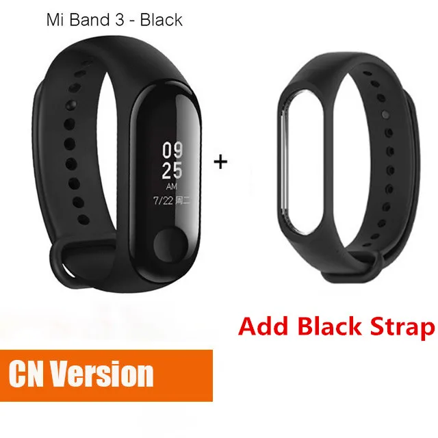 Global add Black Xiaomi mi-браслет 3 mi band 2 Смарт-часы фитнес-Браслет фитнес-трекер OLED тачпад монитор сна пульс - Цвет: Global add Black