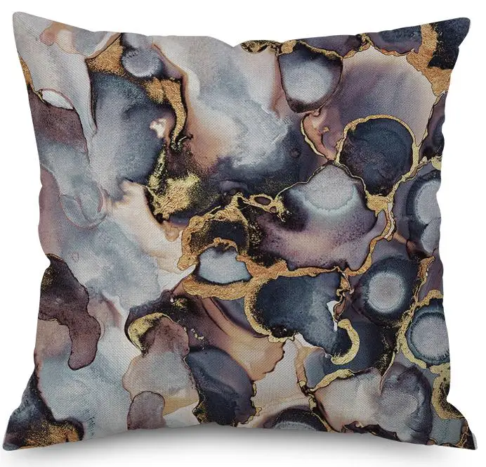 Nordic Style Watercolor Geometry Throw Cushions Creative Ink Mountaion Stone Geometric Printed Plush Chair Pillow Seat Pad - Цвет: A17