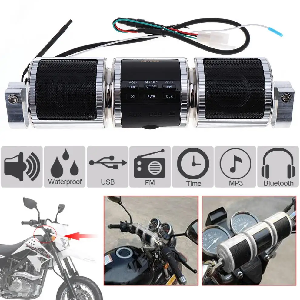 

Waterproof Aluminum Motorcycle Bluetooth MP3 Music Player with FM Radio and MP3 / USB / Earphone Interfaces for Motorcycle