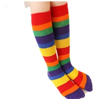 rainbow striped girls socks childrens tube tide fashion baby boy knee high skarpety meias infantil stuff kids school kinder