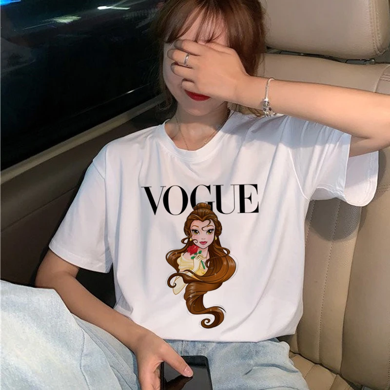 Vogue Harajuku Ullzang Футболка женская забавная мультяшная принцесса футболка 90s графическая Эстетическая Футболка Модные кавайные футболки женские