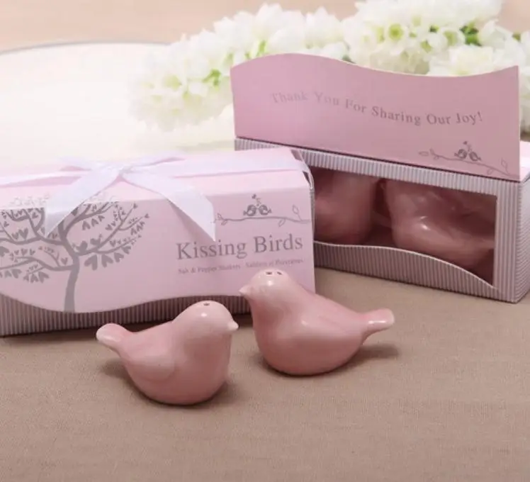 

free shipping Hot selling,400pcs=200sets newest wedding favors, love bird salt pepper shaker Wedding gift Ceramic gift SN1427