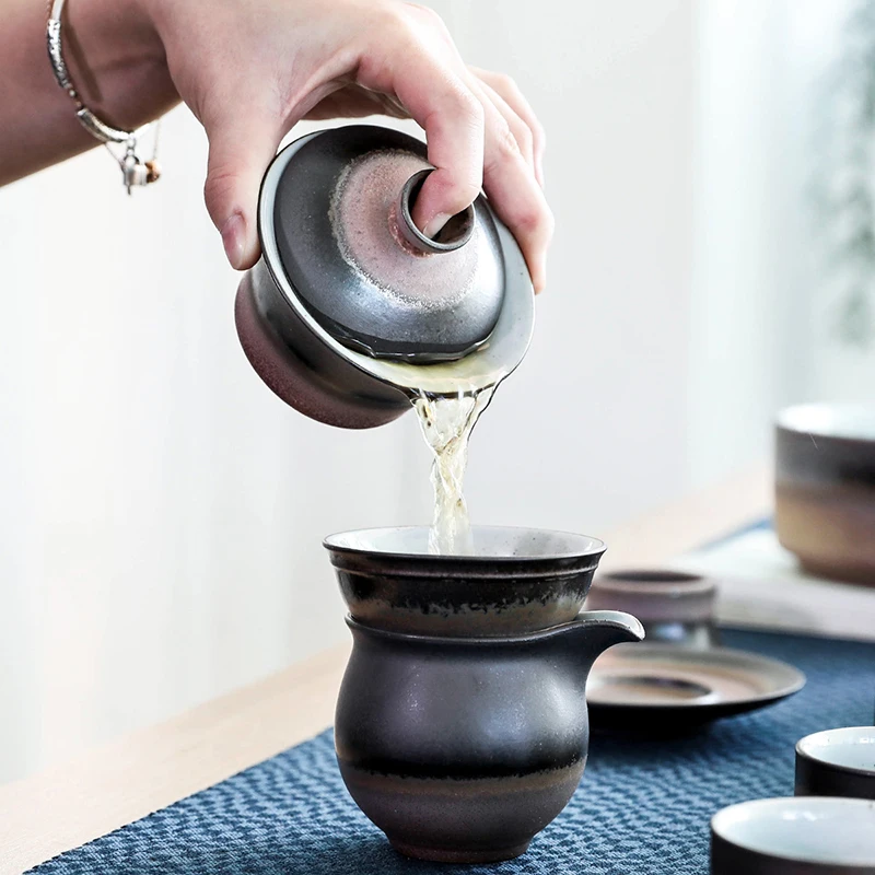 125 мл японский стиль керамический кунг фу чайный сервиз грубая керамика Gaiwan Masters