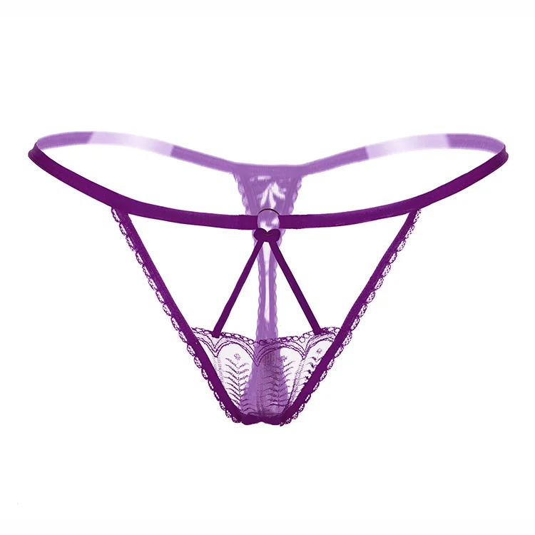 Purple Женское сексуальное нижнее белье популярное эротическое сексуальное трусики открытое прозрачное кружевное нижнее белье прозрачные трусы сексуальная одежда Трусики-танга - Цвет: Purple