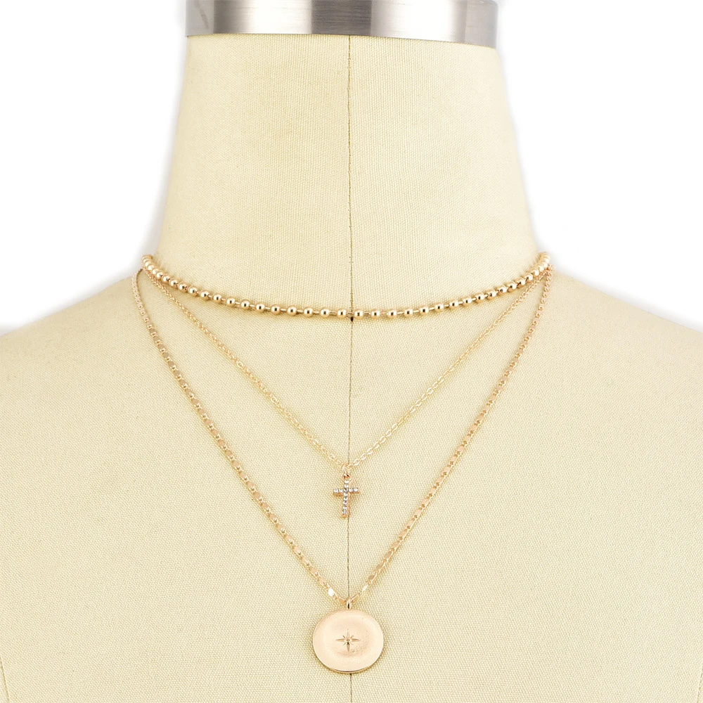 Женское Ожерелье модный многослойный Золотой набор длинных ожерелий|Ожерелья с