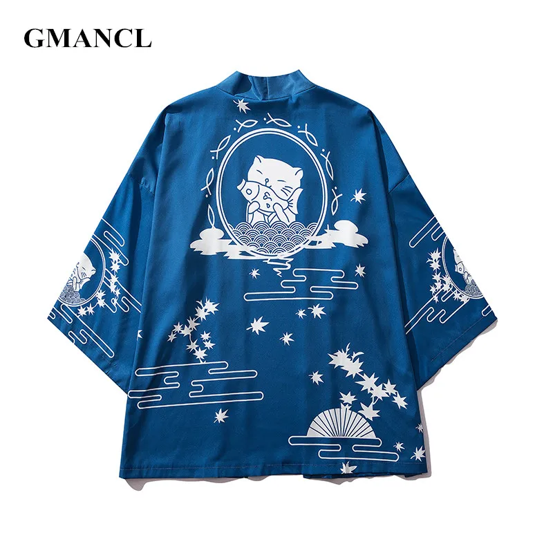 Новинка 2019 летняя тонкая уличная одежда женское кимоно куртки мужская