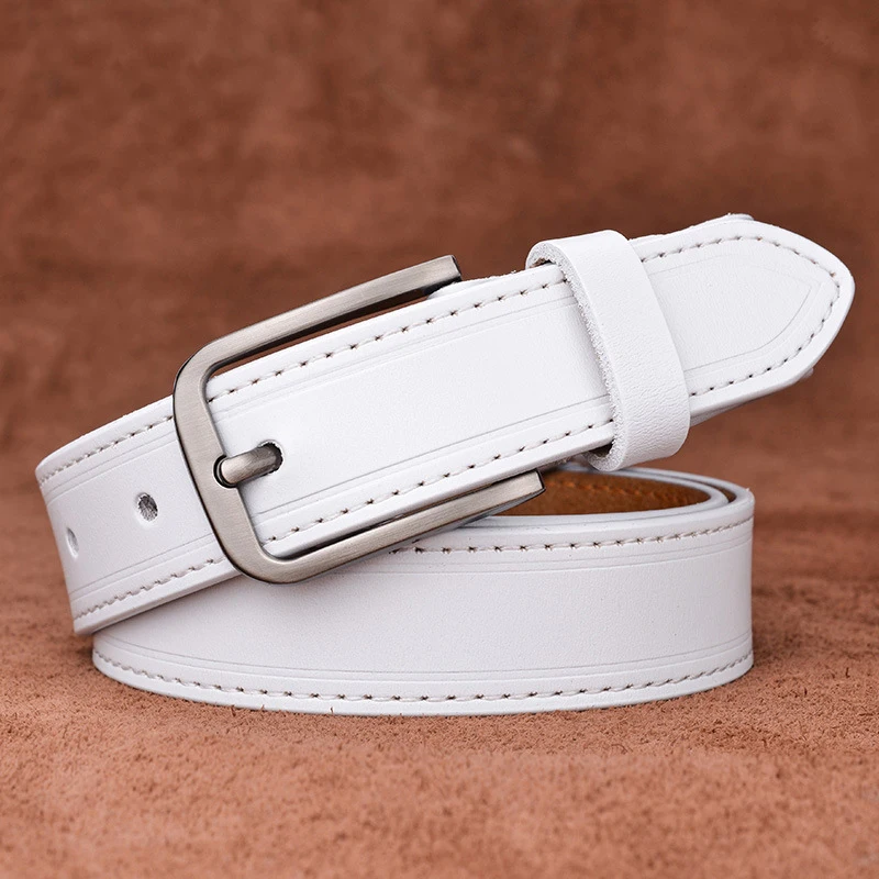 Ремень из натуральной коровьей кожи для женщин винтажный ремень с металлической