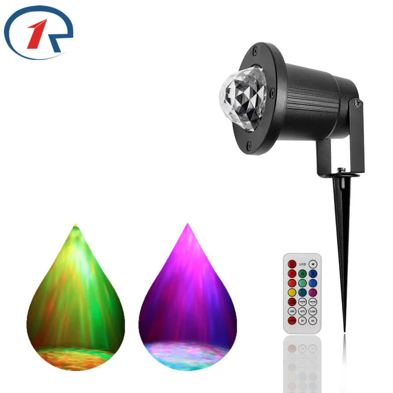 

ZjRight LED stage light IR Remote Water Wave Ripple Effect Waterproof outdoor RGBW Home party Wedding decor KTV bar disco lights