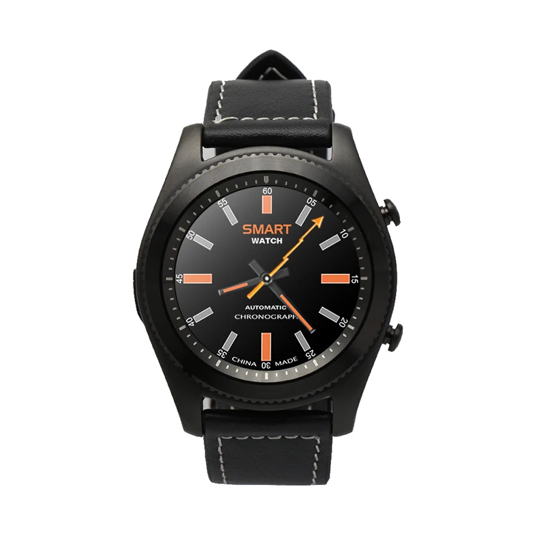 Leather Strap DOITOP умные часы NFC MTK2502C монитор сердечного ритма Bluetooth 4,0 Смарт часы наручные часы браслет носимые устройства для iOS Android - Цвет: Leather Strap