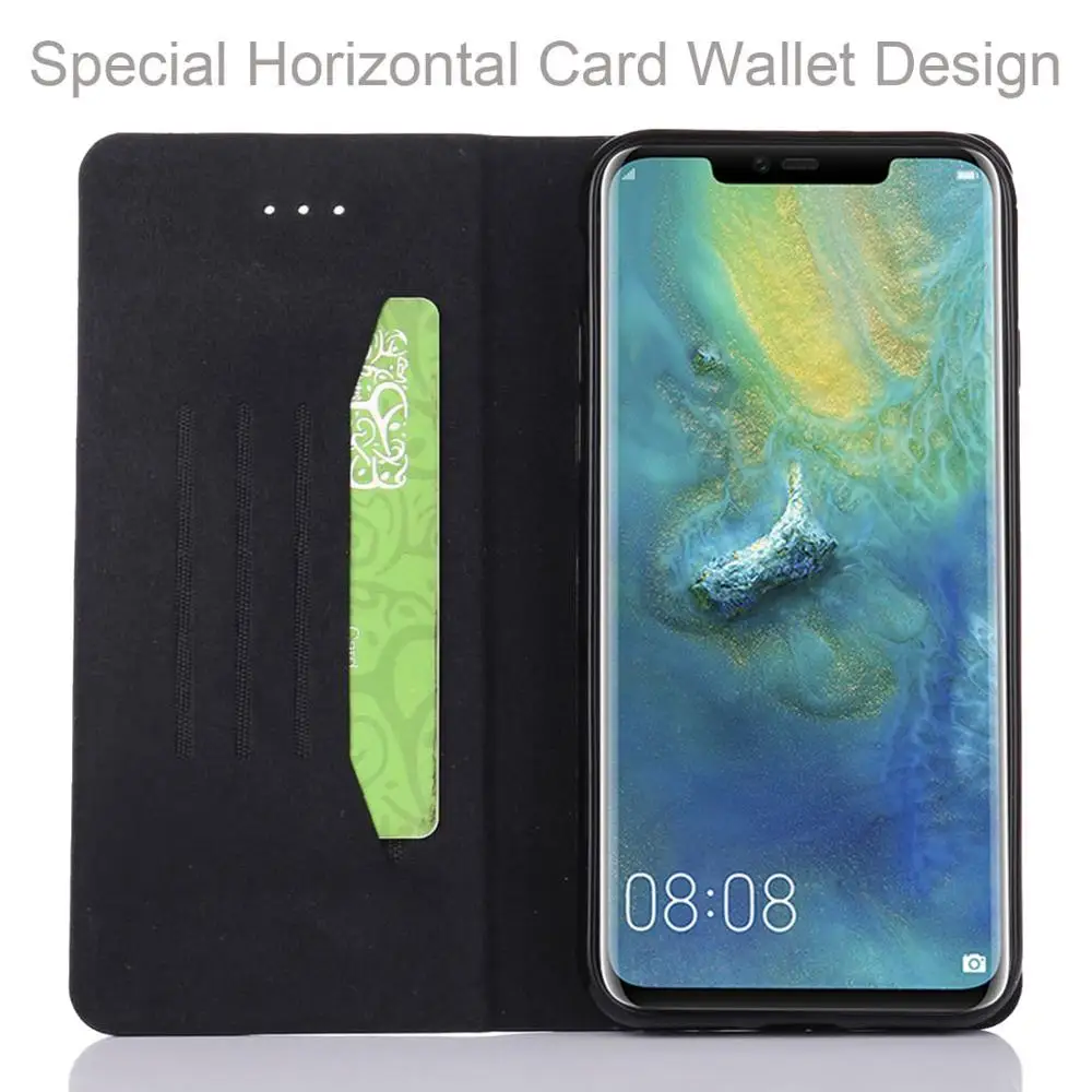 Чехол-книжка из углеродного волокна для huawei P30 Pro P20 P10 P9 P8 Lite P Smart mate 20 10, деловой кошелек, кожаный чехол, 4E