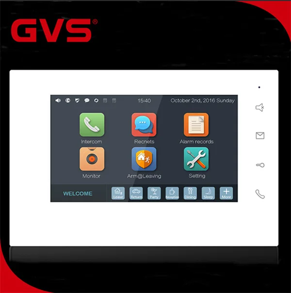Система видеодомофона GVS TCP IP серия H DC 24 В белая 7 дюймов внутренний монитор для