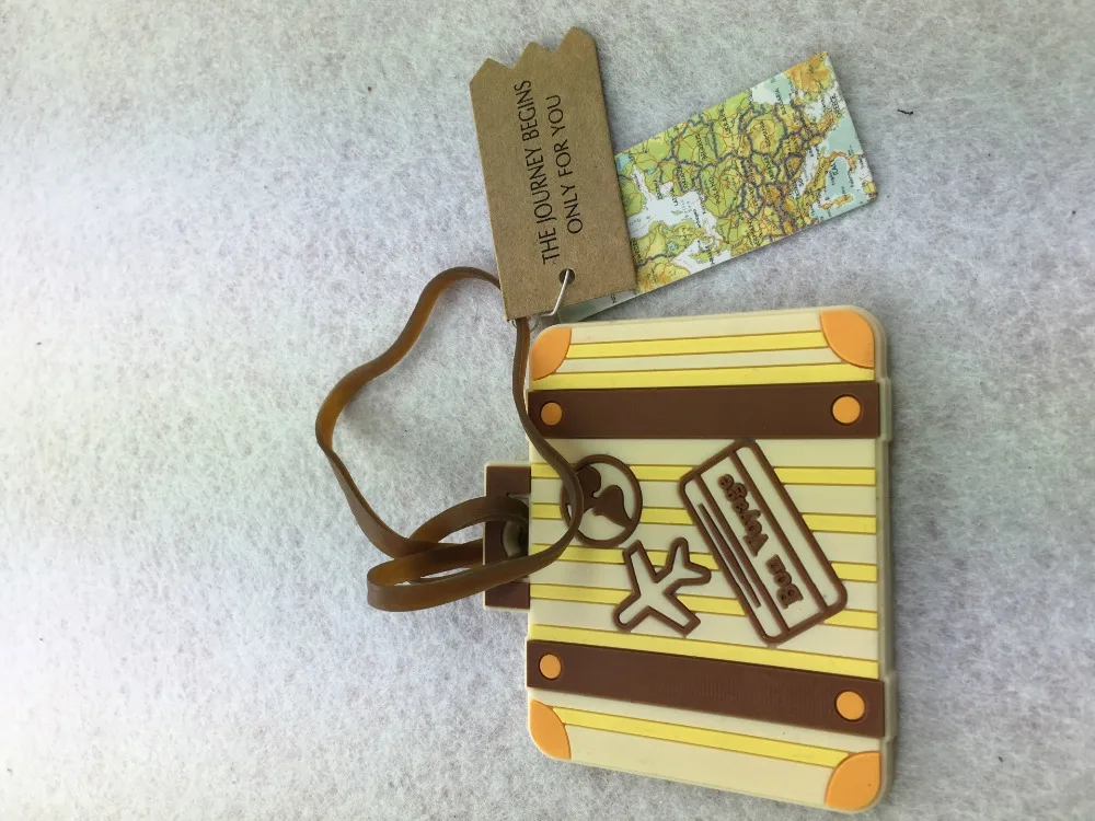 

DHL 100pcs "Let the Journey Begin" Vintage Suitcase Luggage Tag Wedding favor