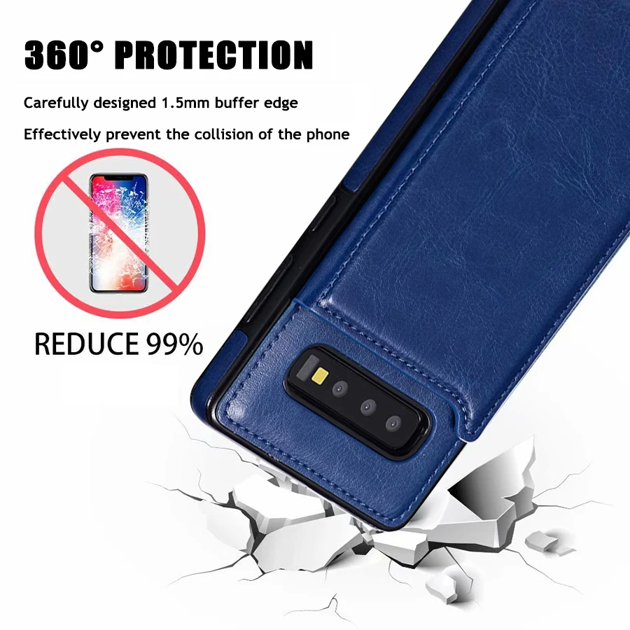 VALAM samsung S10 S10plus деловой откидной Чехол для samsung S7 S7edge S8 S9plus Грязезащищенная бумажник чехол анти стук для Note 8 9