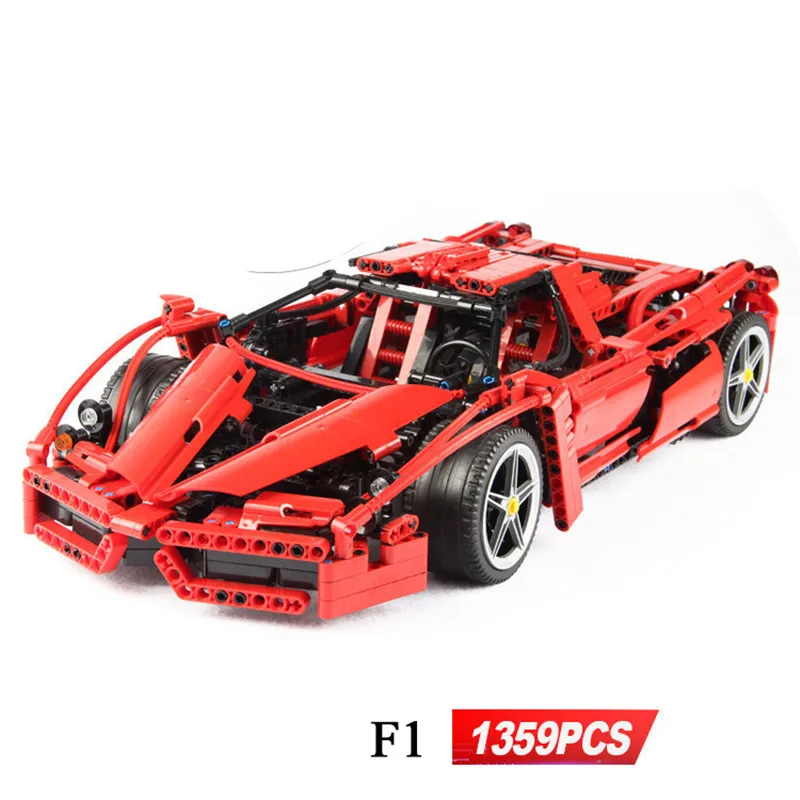 Новинка 729 шт Technic MOC F1 Supercars пульт дистанционного управления RC гоночный автомобиль электрический Technic городской строительный блок кирпичи Детские модели DIY игрушки - Цвет: 1 Set F1 No Motor