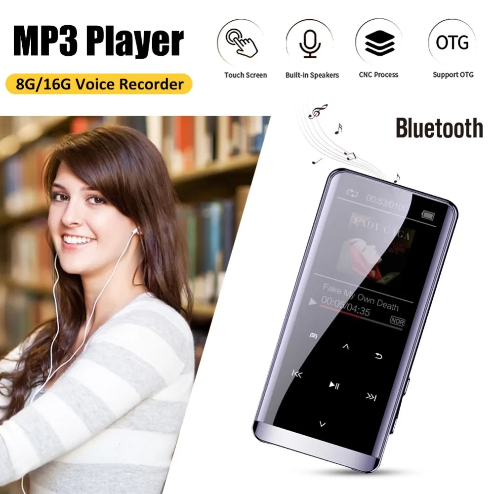 Лидер продаж OTG mp3 плеер диктофон Bluetooth 4 2 сенсорный экран 1 8 дюйма мини HIFI 5D MP3