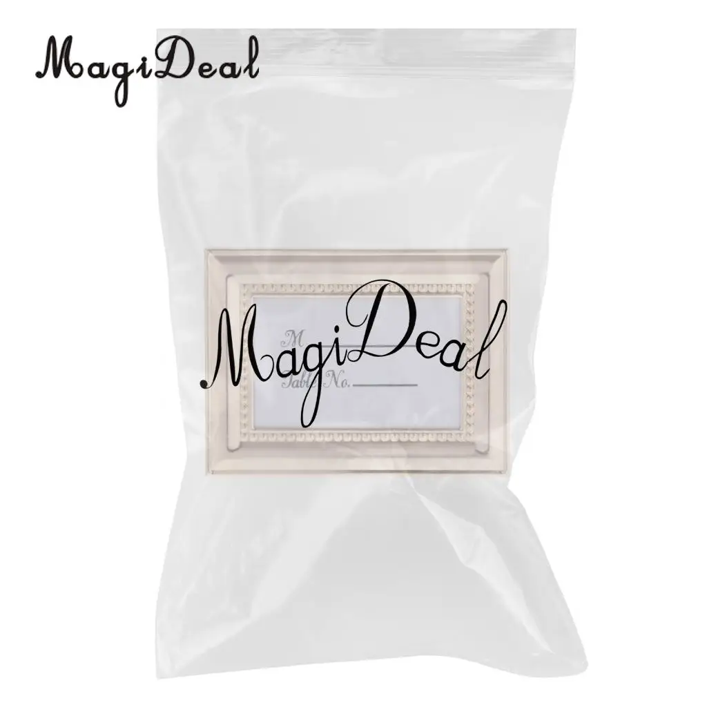 MagiDeal маленькая винтажная фоторамка 2,8*1 дюймов стильная карточка с местом для указания имени свадебного стола держатель для карт серебро/золото-большие подарки