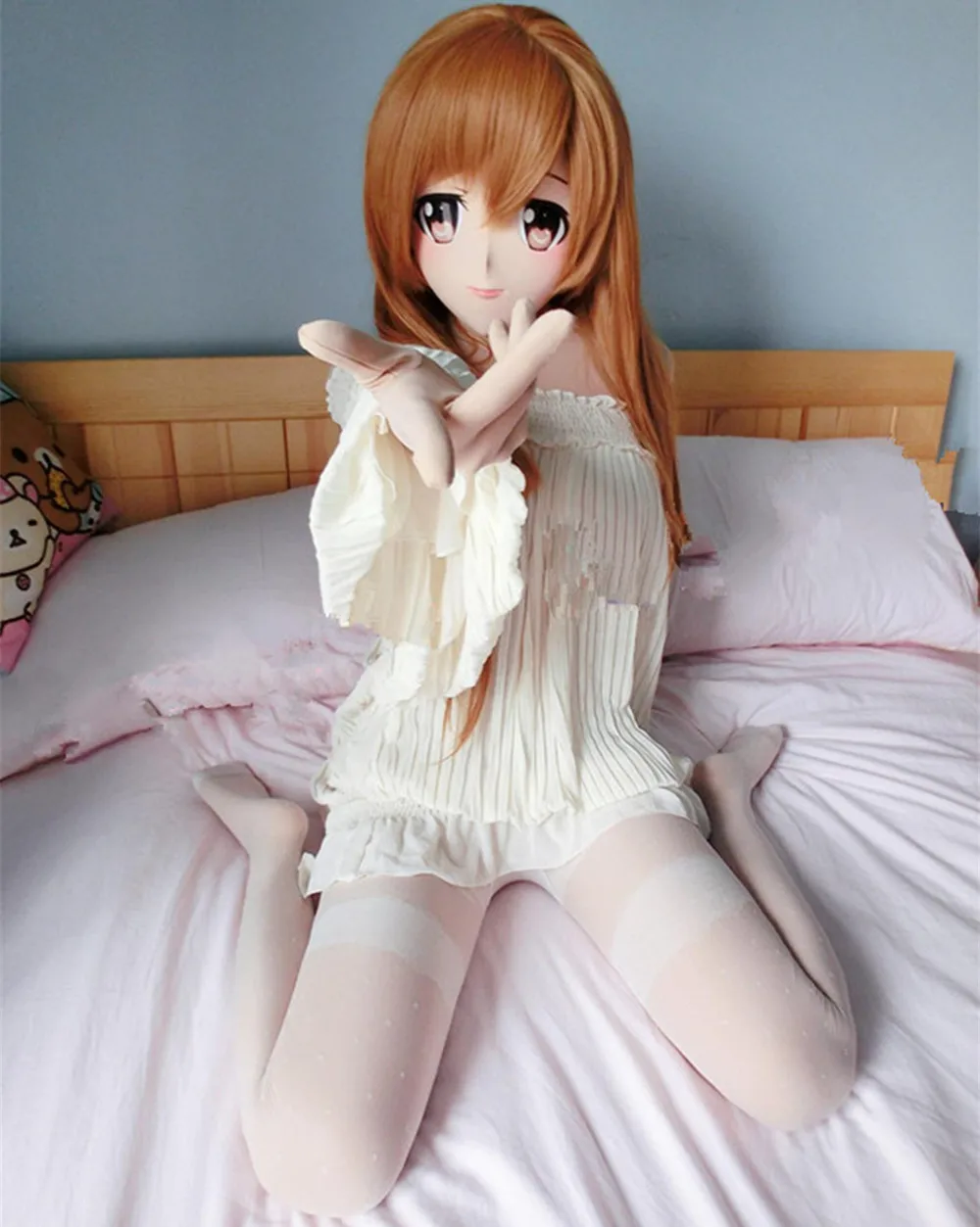 Высококачественная Женская Ручная работа Letax косплей с маской для лица Kigurumi
