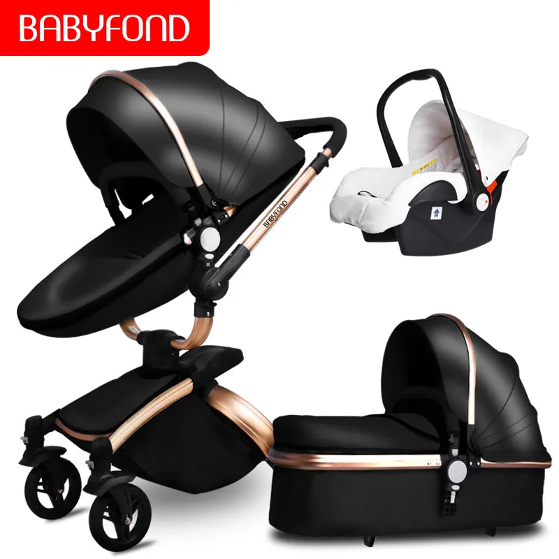 H Babyfond No Tax Роскошная детская коляска 3 в 1 модная коляска в европейском стиле Отправка подарков - Цвет: H