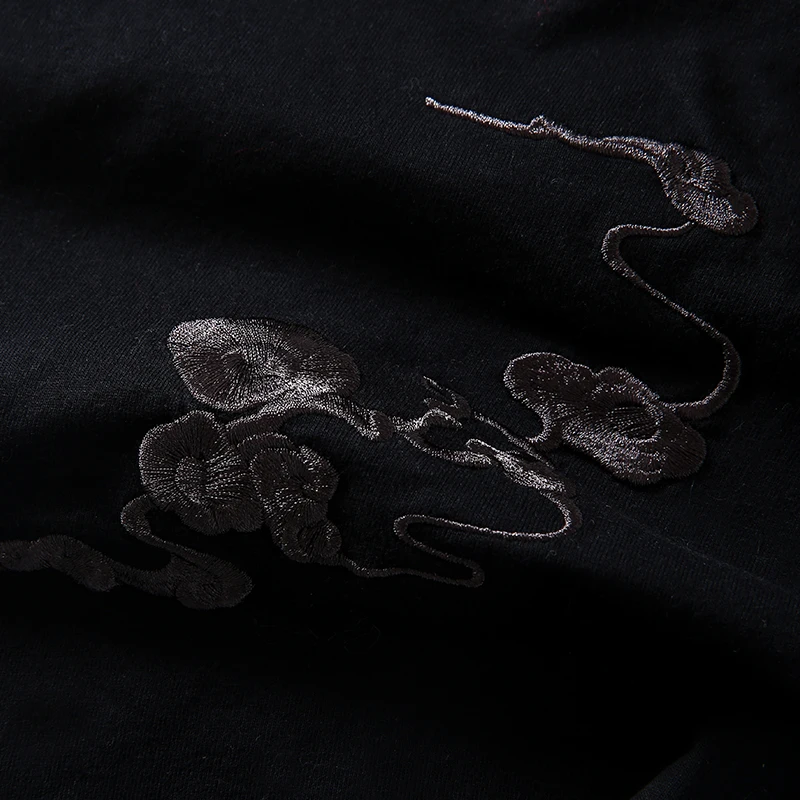

2019 Summer new trend Chinese style embroidery loose cotton t-shirt men short-sleeved t shirt mens fashion casual tshirt camisa