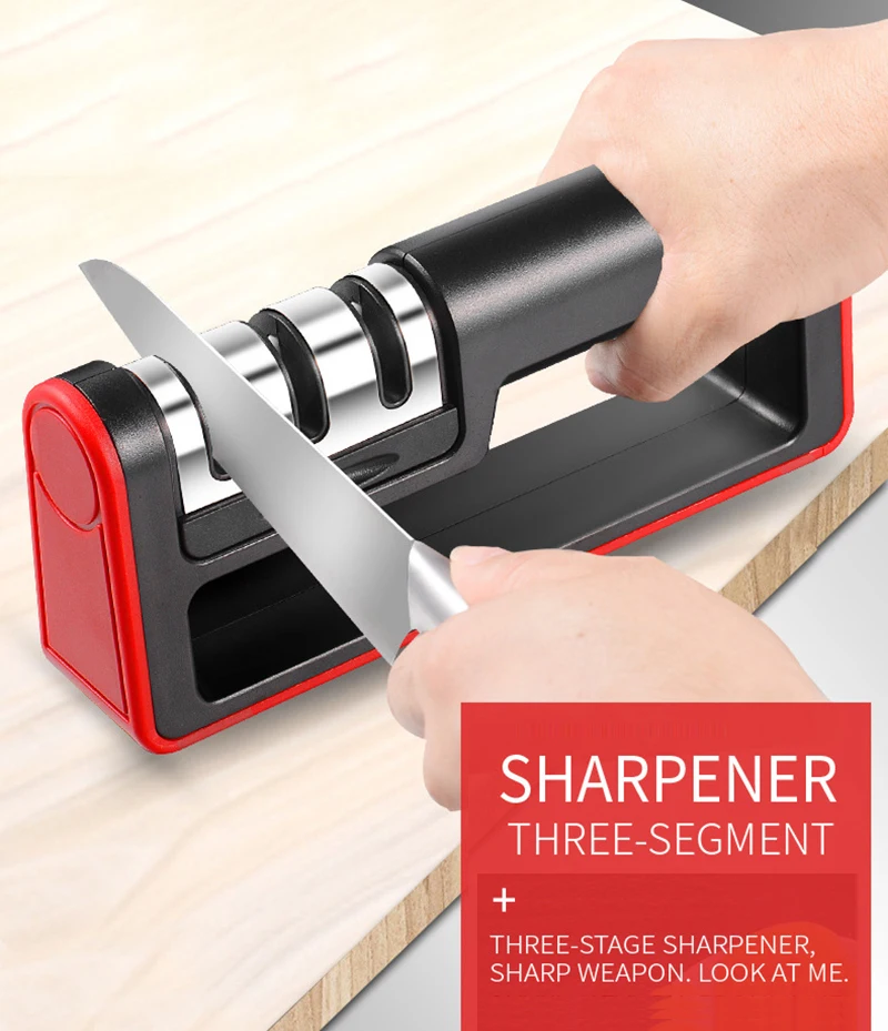 1PC 3 Stages Professional Knife Sharpener Kitchen Sharpening Stone Tungsten Steel and Ceramic Kitchen Knives Accessories