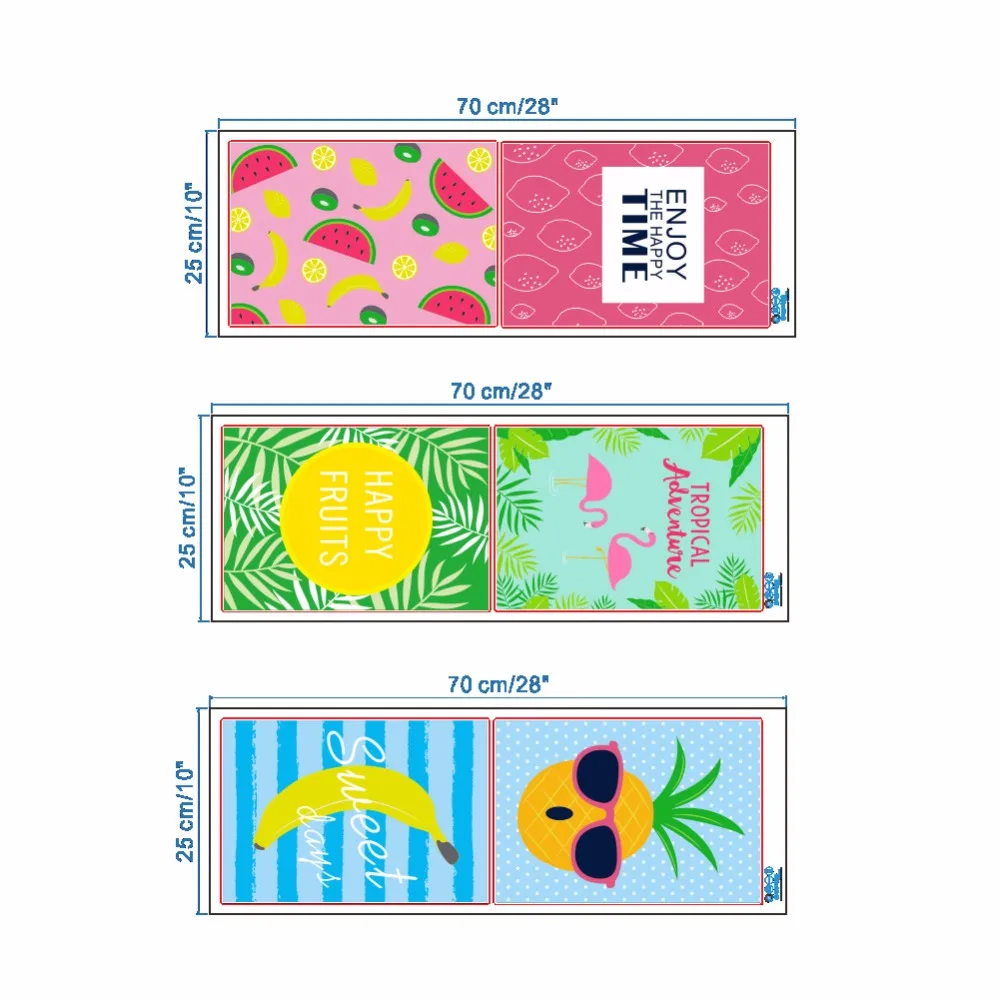 Мультяшный ананас лимонный банановый киви Фрукты арбуз настенные наклейки