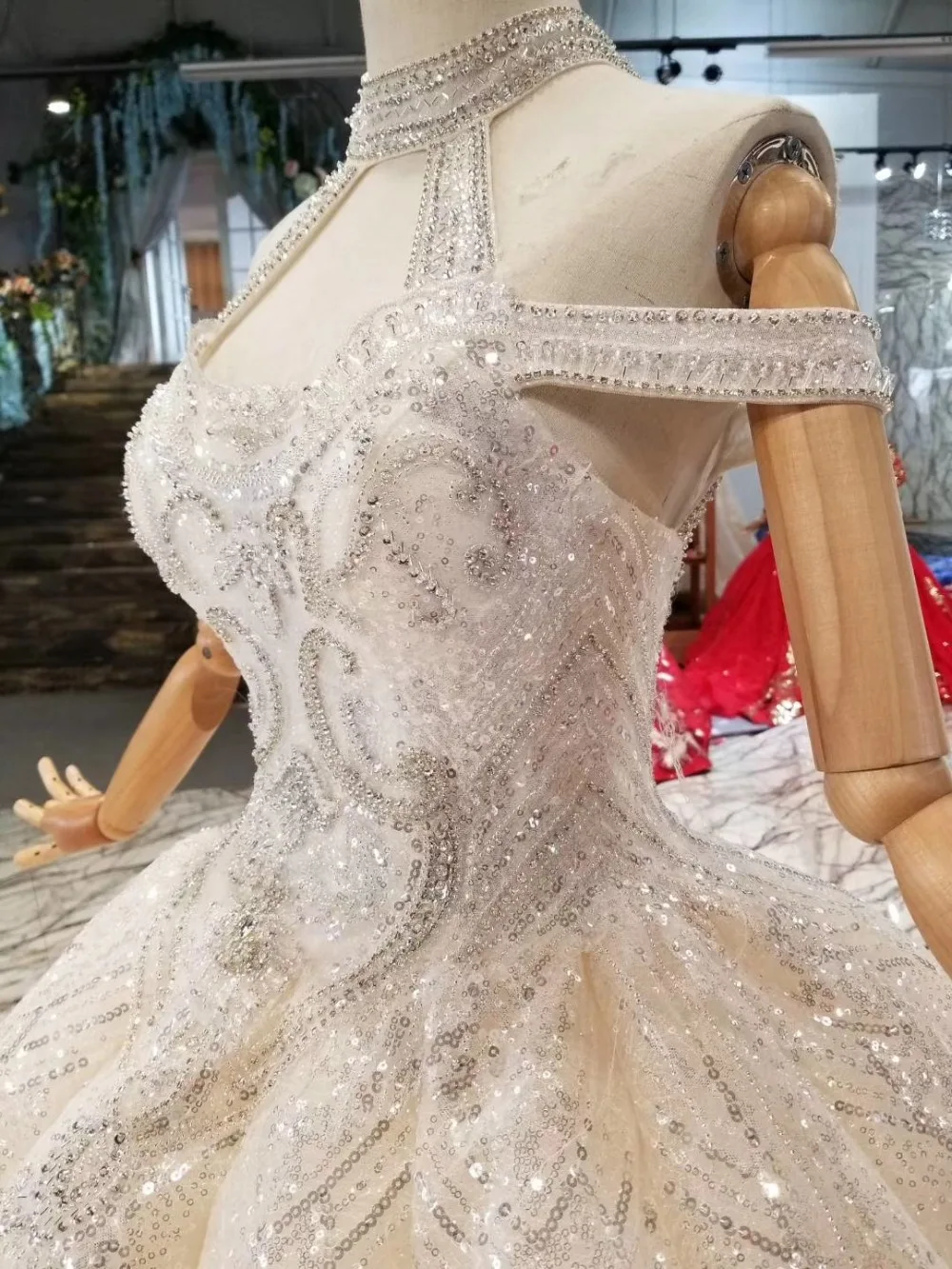 Новинка 2019 года Bling блестками шарик ручной работы свадебные платья Высокое
