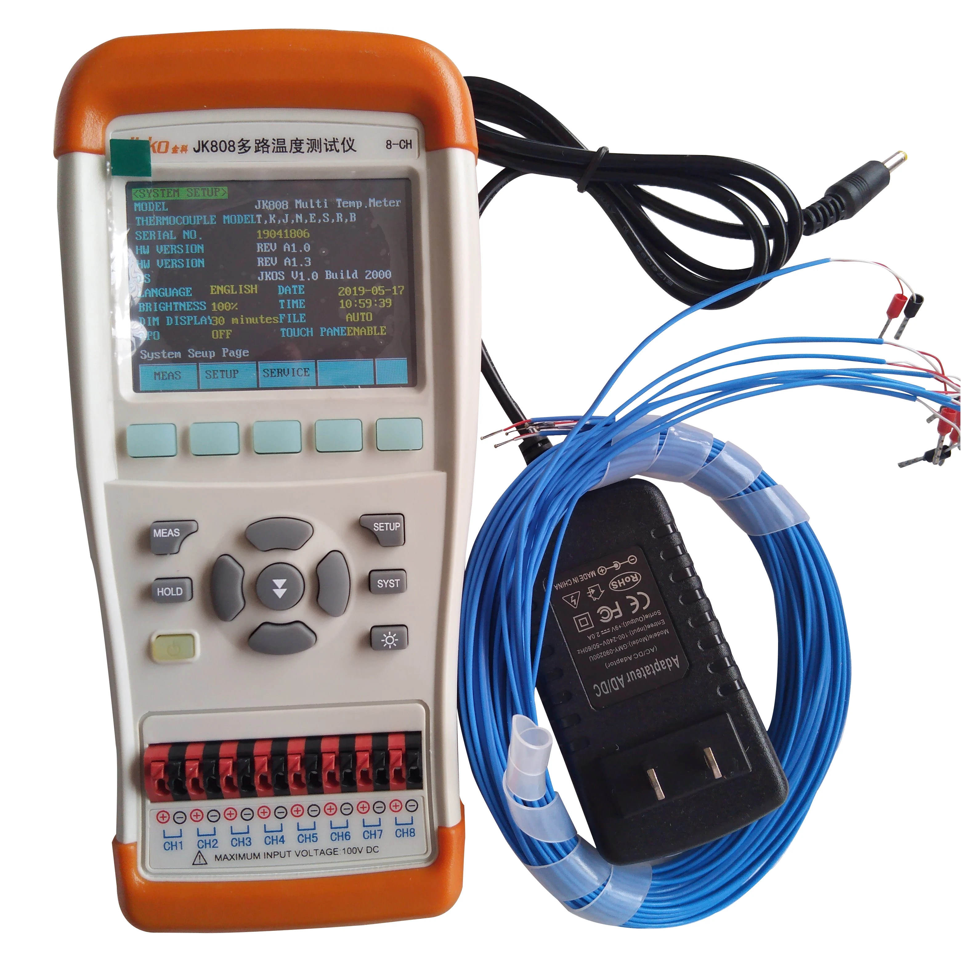 JK804 4 канальный/JK808 8 канальный USB измеритель температуры термометр термопарный