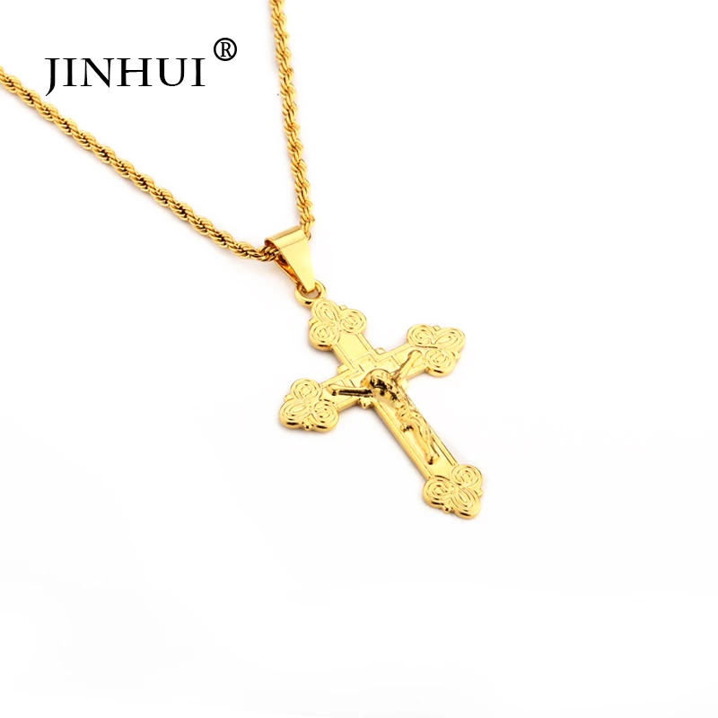 JIN HUI 2019 новые модные ювелирные изделия золотого цвета с распятием Иисуса