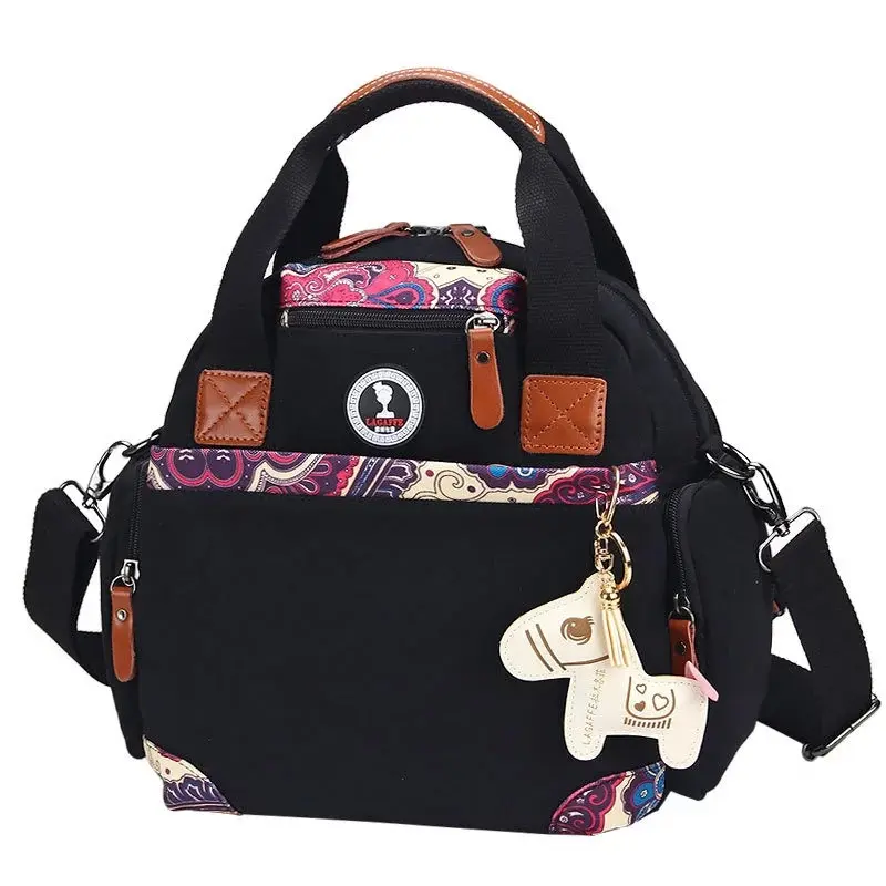 

2017 New Style Ventilation Nanny Women's Bag Red Black Hobos Tote Maternity Backpacks Anti-open Light Weight Diaper Backpack