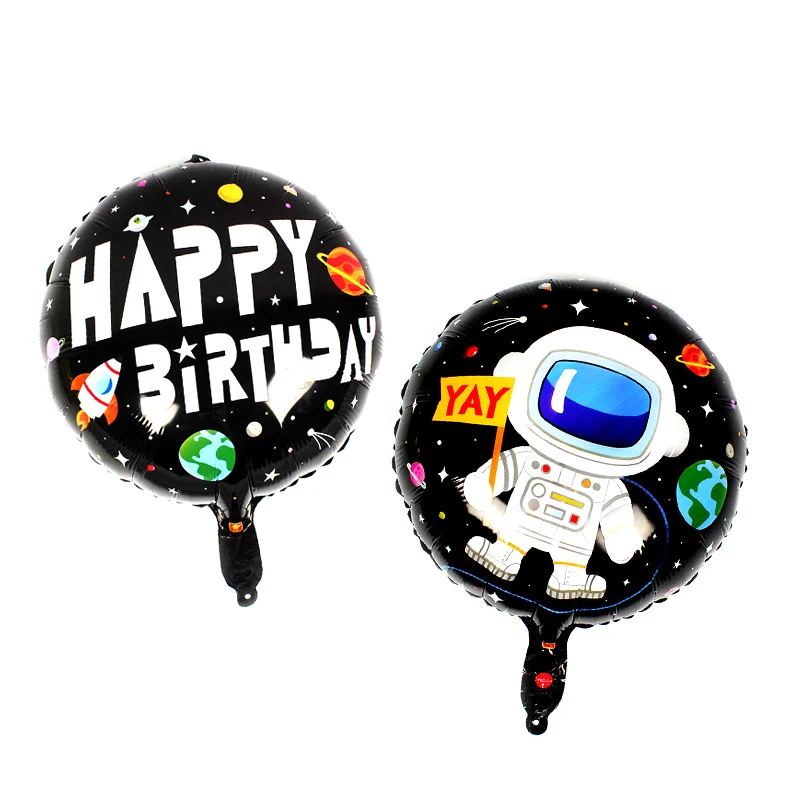18inch black/yellow spaceman baloons Round birthday party foil toy balloon space | Дом и сад