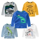 Детская Хлопковая футболка с принтом динозавра, для мальчиков 2-12 лет, весна-осень, футболка с длинным рукавом