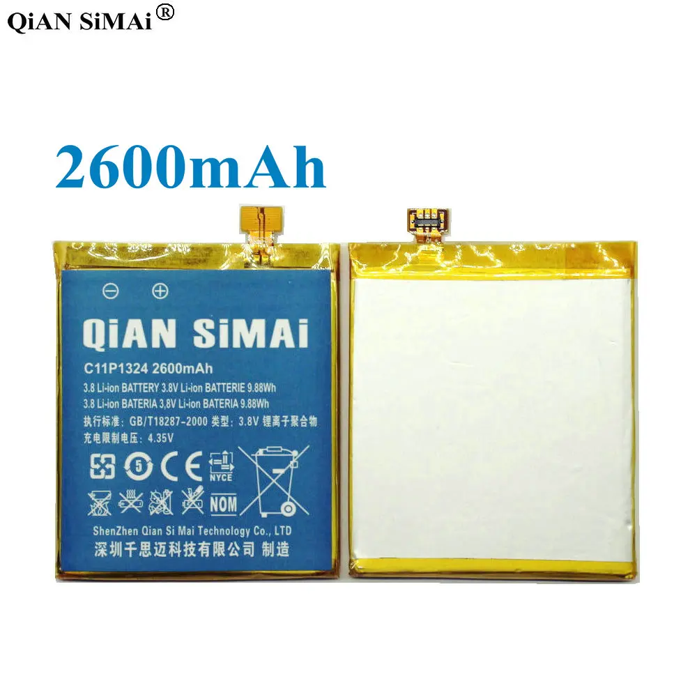 QiAN SiMAi 1 шт. 100% Высокое качество C11P1324 2600 мАч батарея для ASUS ZenFone 5 A500G A500CG + код