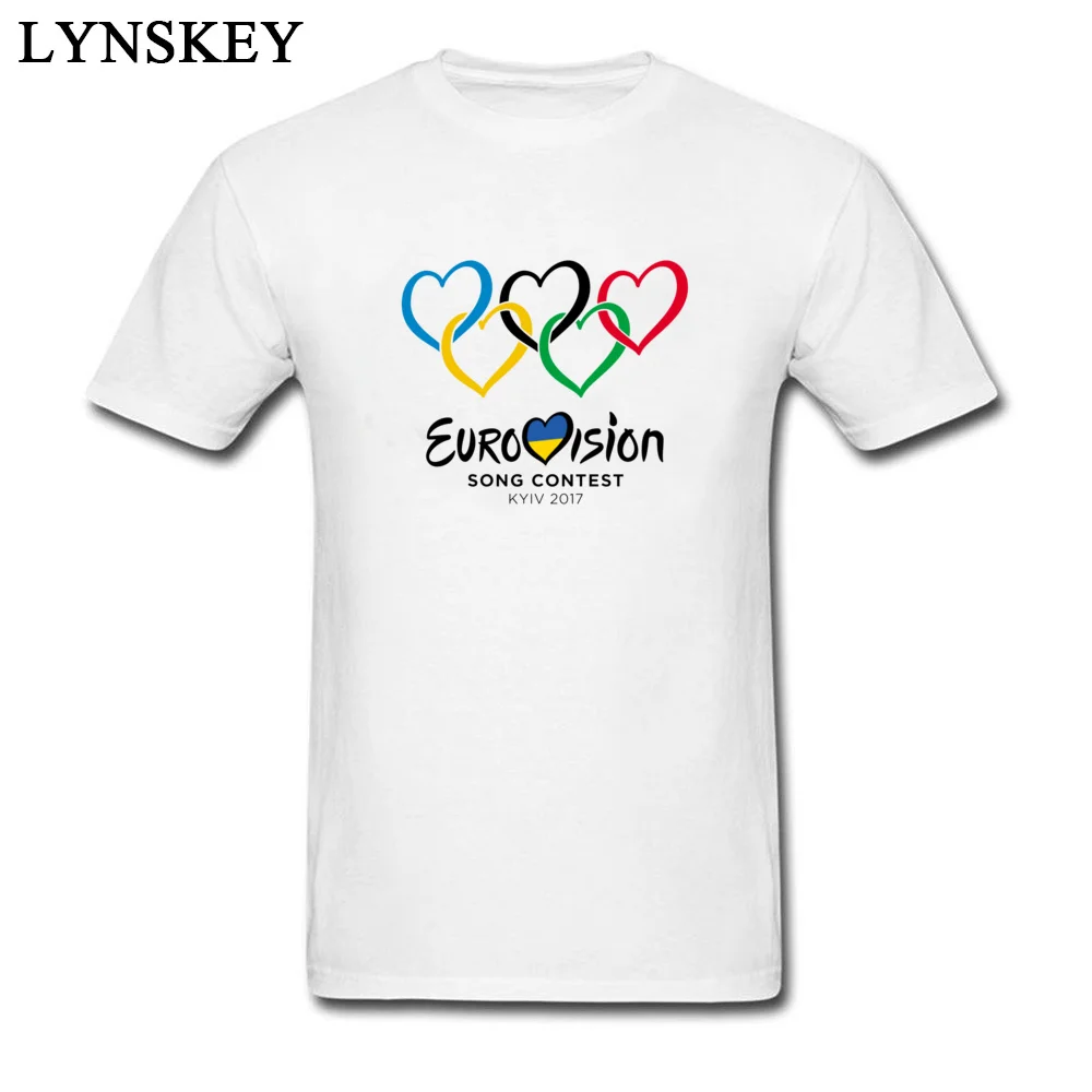 

Art Music T-Shirt Men's Eurovision Sportin Game Retro Tops T Shirt Round Collar Pure Cotton Logo Tee-Shirts Homme