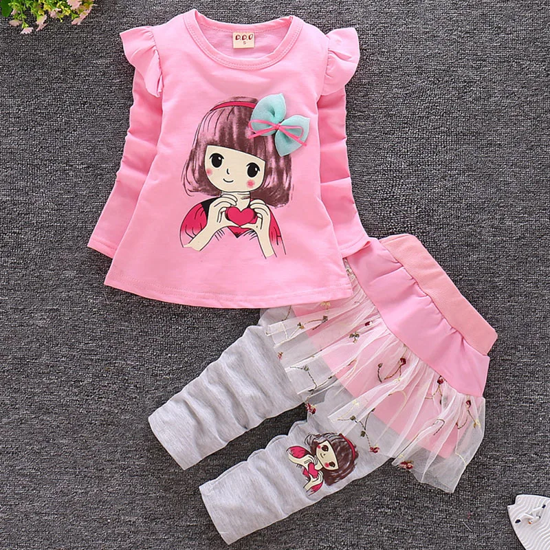 Одежда для маленьких девочек коллекция 2019 года весенне осенний костюм с длинными