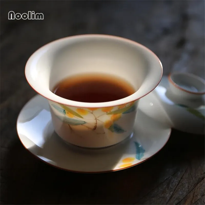 1 шт. китайский чайный набор кунг-фу Gaiwan Чайник чайные чашки расписанные вручную чайные сервизы фарфоровые керамический подарок чистая посуда для напитков