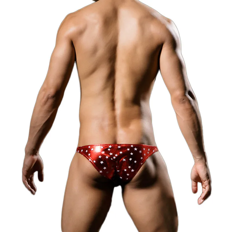 YUFEIDA мужские трусы сексуальные звезды нижнее белье с принтом искусственная кожа