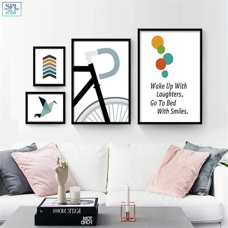 SPLSPL Абстрактная Картина на холсте сочетание современного велосипеда смех