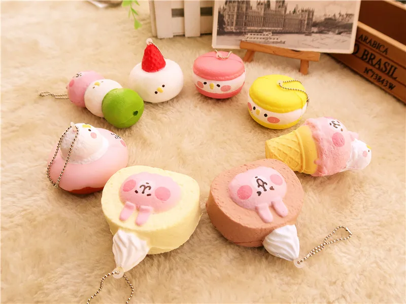 Япония милый мультфильм животных мягкое мини Кролик Торт Макарон Dango Мороженое Сладкий Шарм Кулон