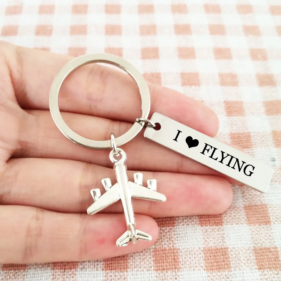 Новый брелок для ключей Chaveiro с гравировкой I Love Flying пилота авиационного персонала