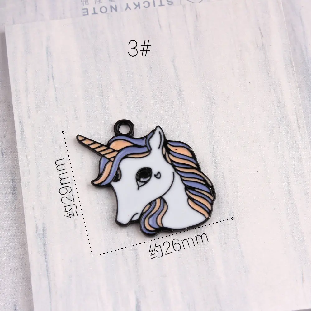 

Jinleansu Unicorn Enamel Charm Horse Wings Pendant Charms for DIY Craft Animal Jewelry Handmade Necklace Bracelet Accessories