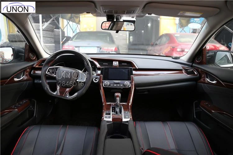 28 шт. для Honda Civic 10TH Generation ABS углеродное волокно краска Передняя приборная панель вентиляционная панель внутренняя дверь интерьер